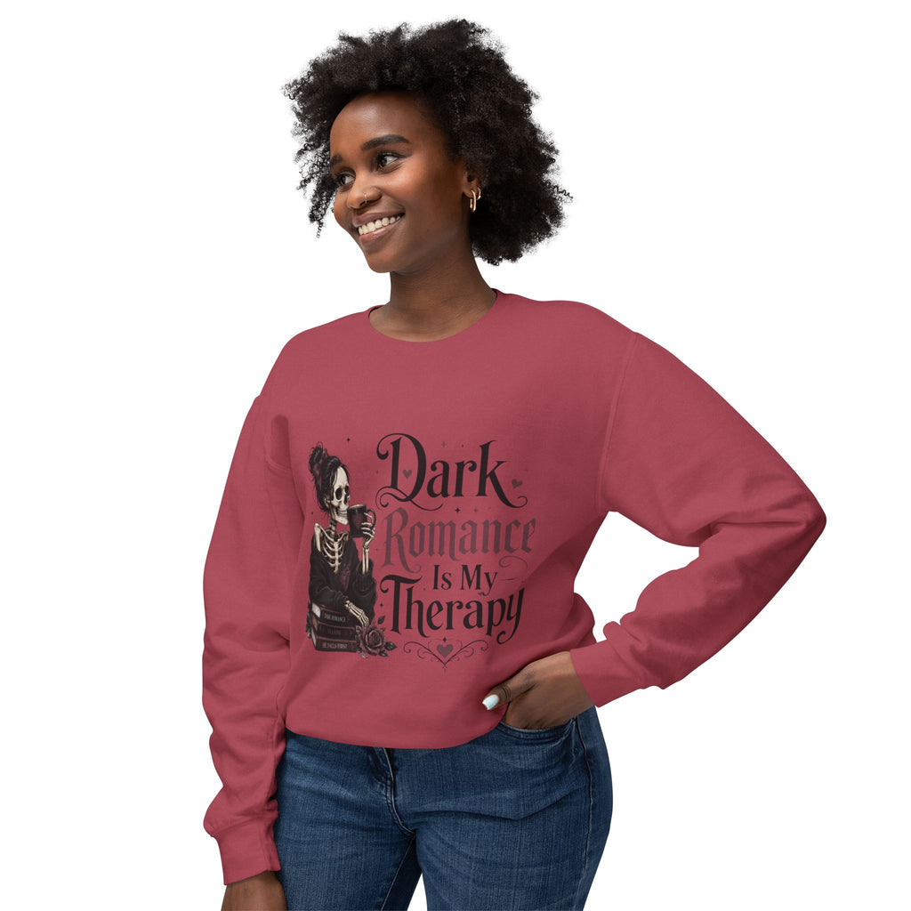 Dark Romance Is My Therapy Sweatshirt — Lightweight Crewneck