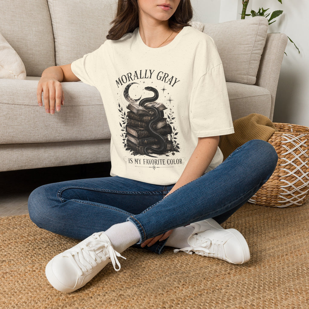 Morally Gray T-Shirt — Witchy Snake & Spellbook Graphic Tee