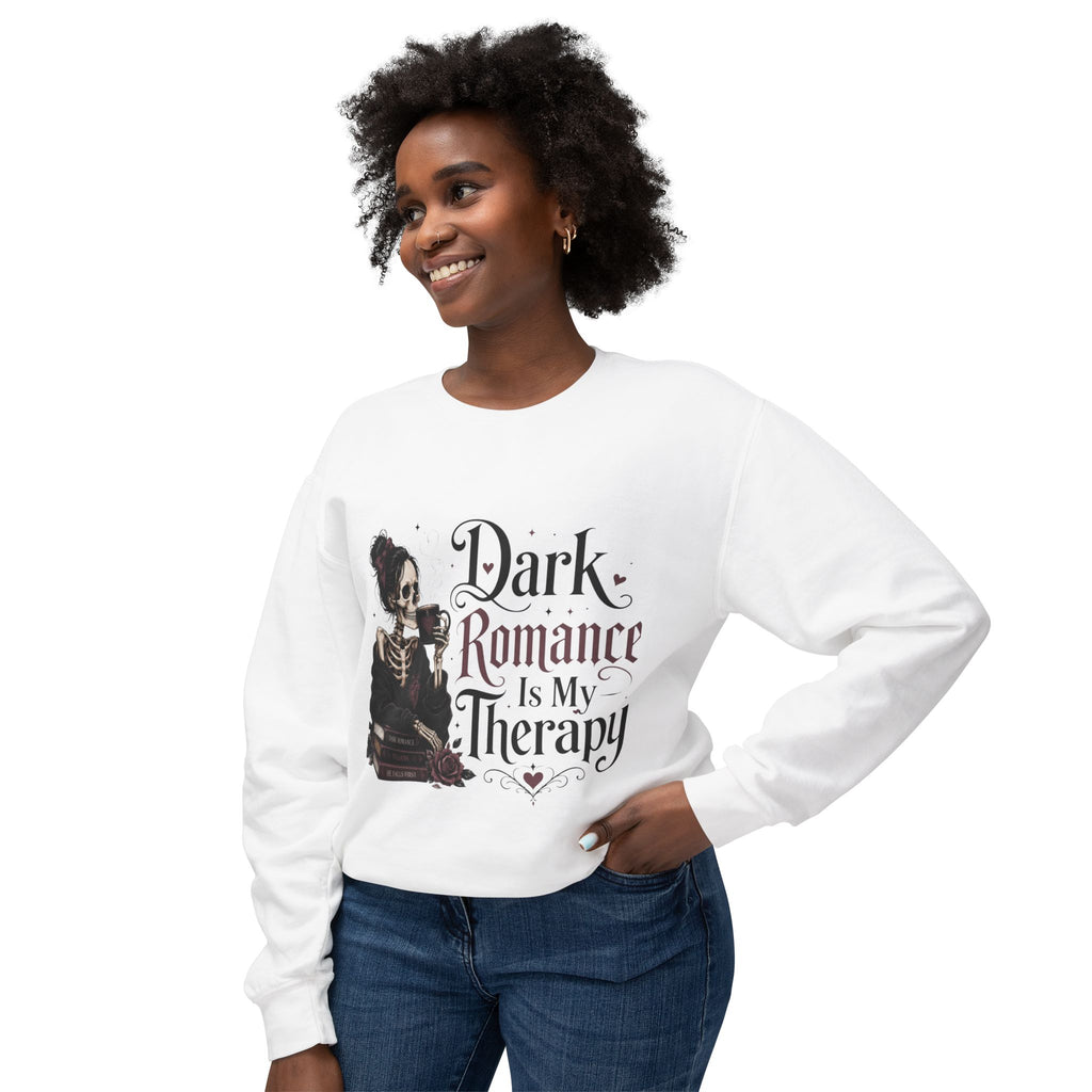 Dark Romance Is My Therapy Sweatshirt — Lightweight Crewneck