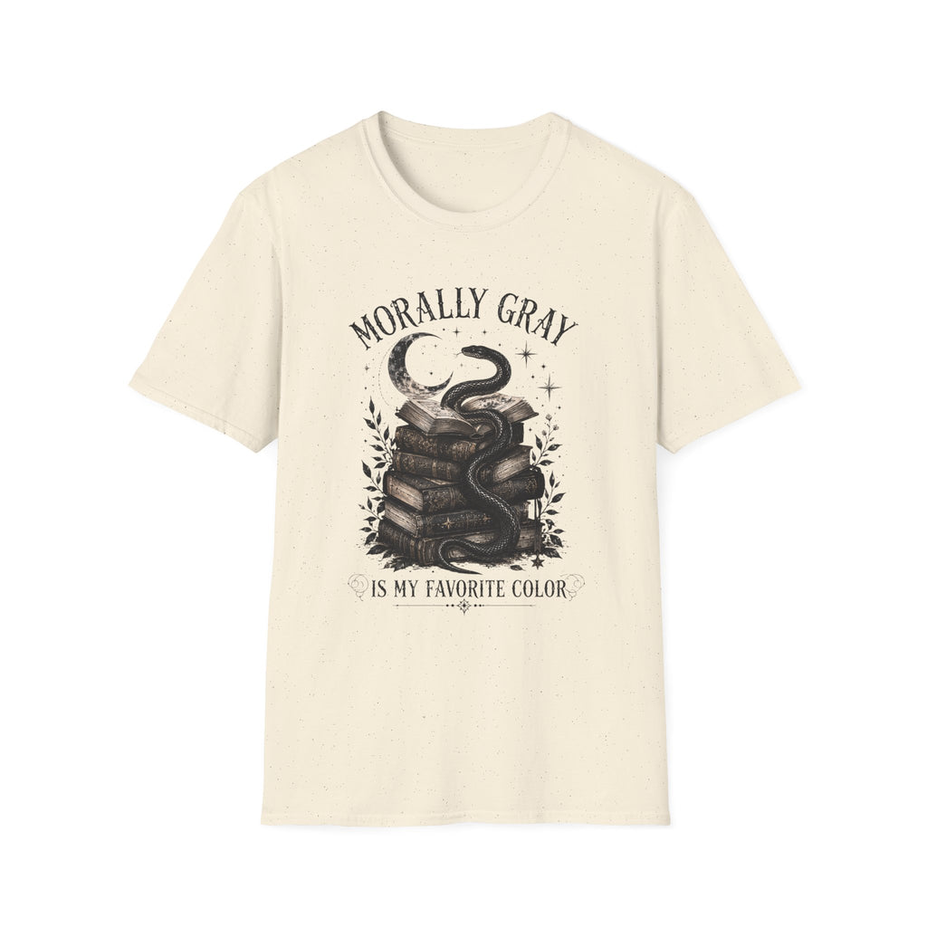 Morally Gray T-Shirt — Witchy Snake & Spellbook Graphic Tee