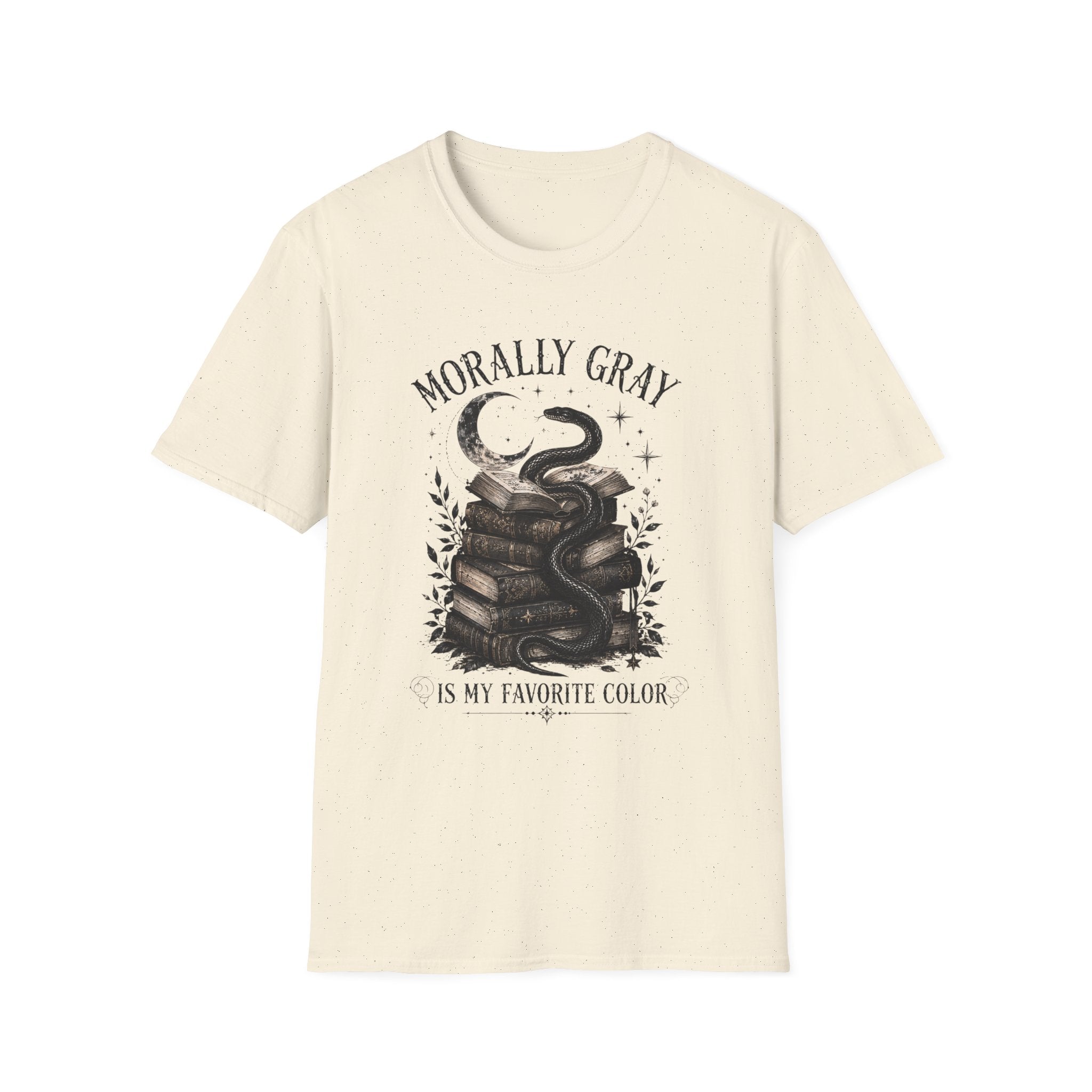Morally Gray T-Shirt — Witchy Snake & Spellbook Graphic Tee