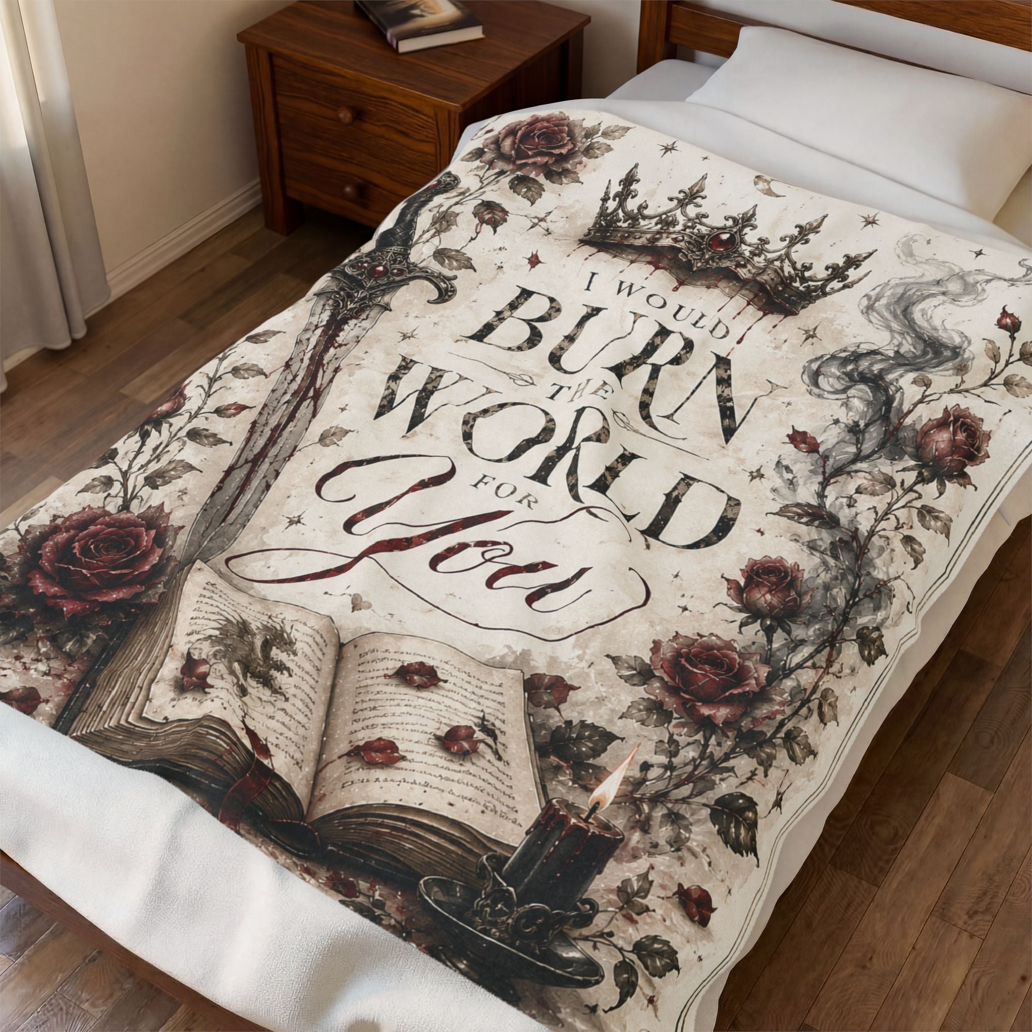 Velveteen Plush Blanket- Dark Romance