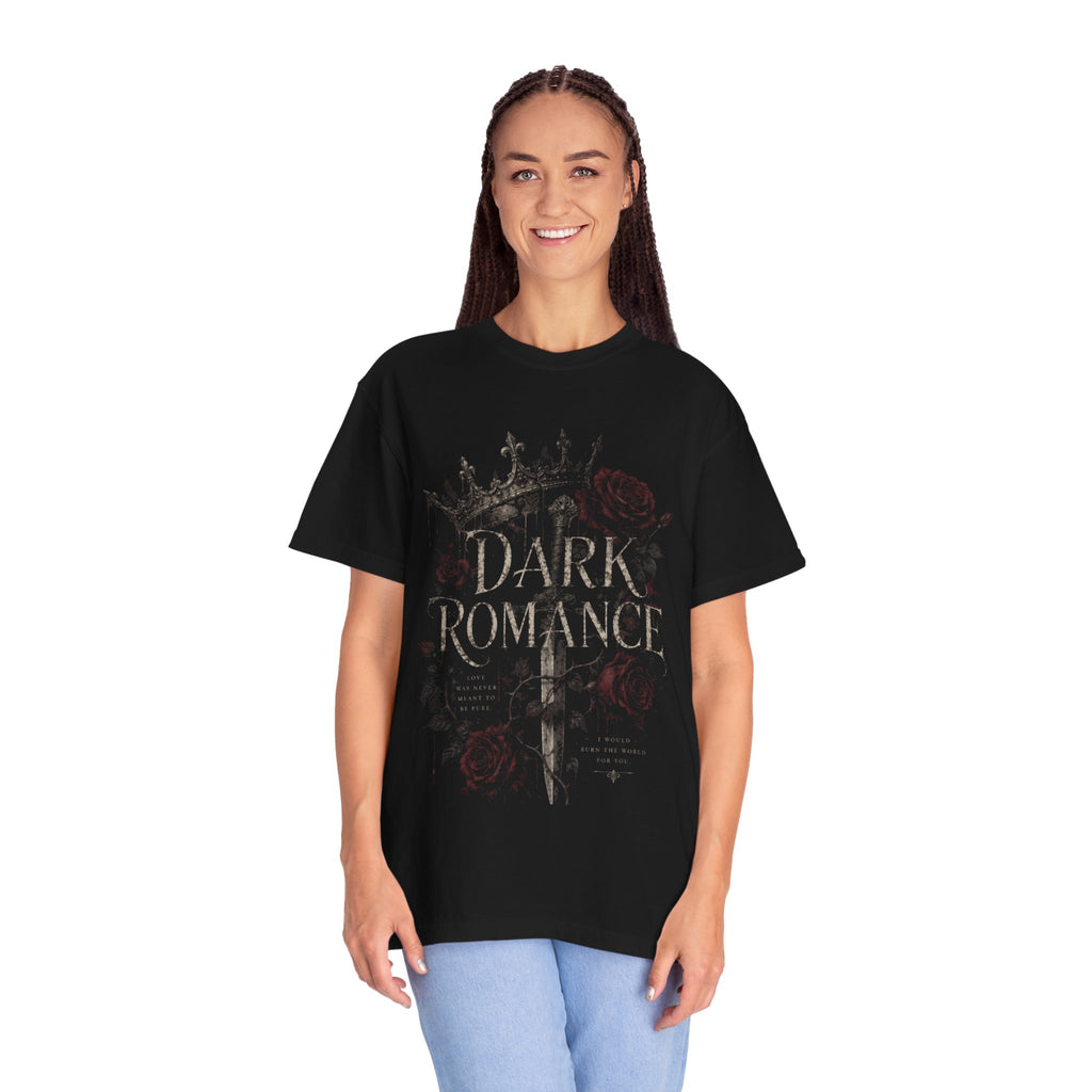 Dark Romance Book Lover Shirt – Gothic Fantasy Romance Tee – Spicy Booktok Reader T-Shirt – “I Would Burn The World For You” Graphic Tee