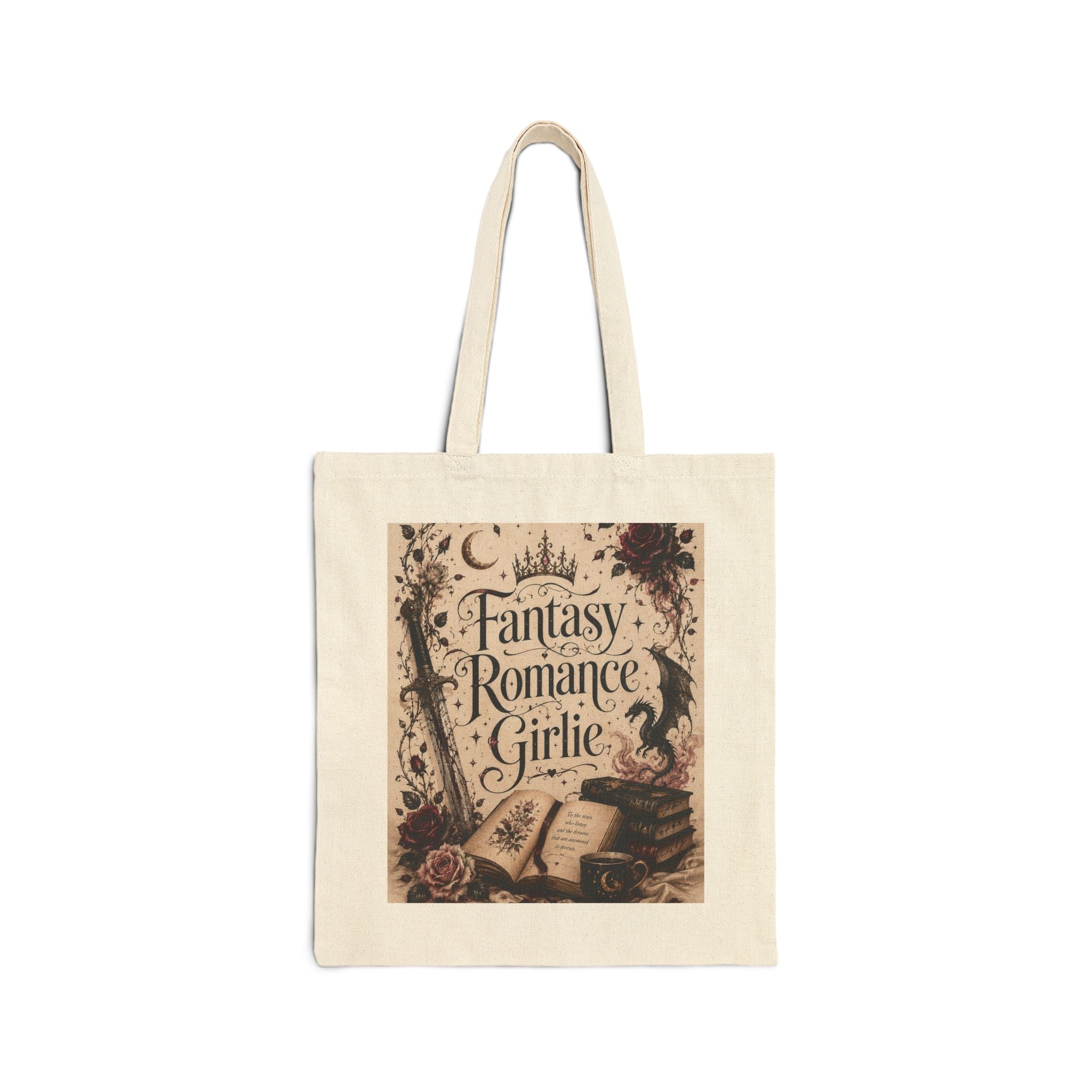 Cotton Canvas Tote Bag- Fantasy Romance Girlie