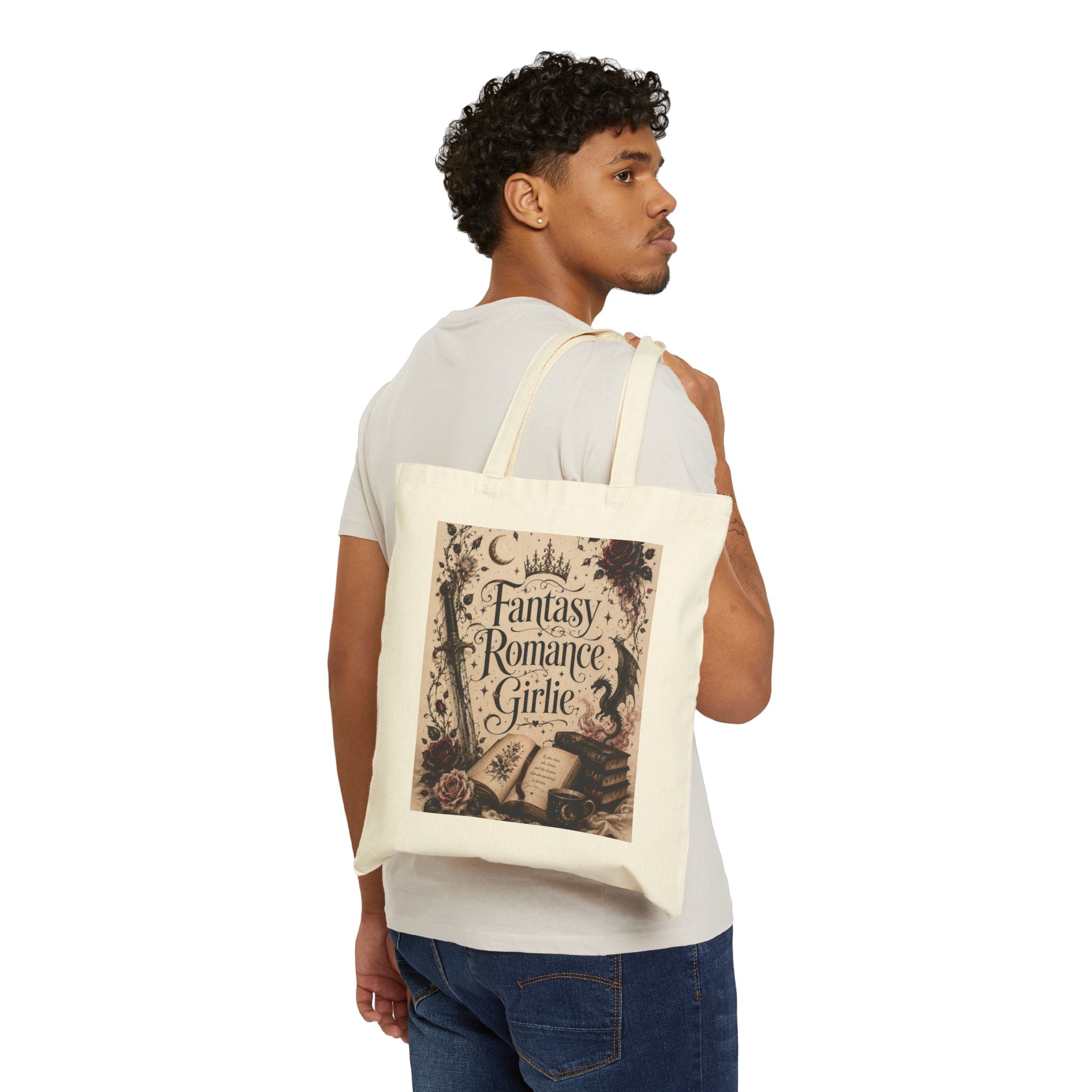 Cotton Canvas Tote Bag- Fantasy Romance Girlie